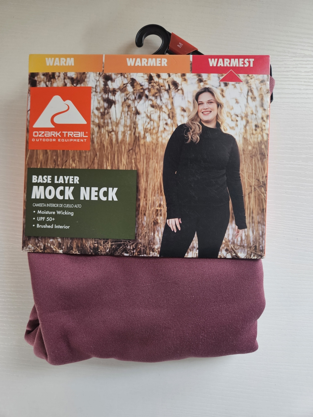 Ozark Trail Women's Mock Neck Base Layer Sweater — Dusty Plum